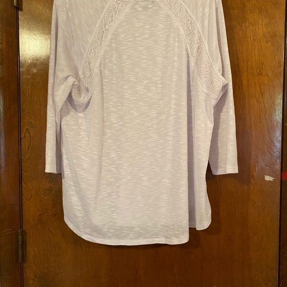 Lane Bryant Sz 18/20 Lace Trim 3/4 Sleeve Top - Picture 4 of 5